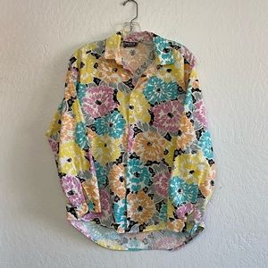 Bundle 3 for 50% off 1980s Vintage Cotton Print Blouse